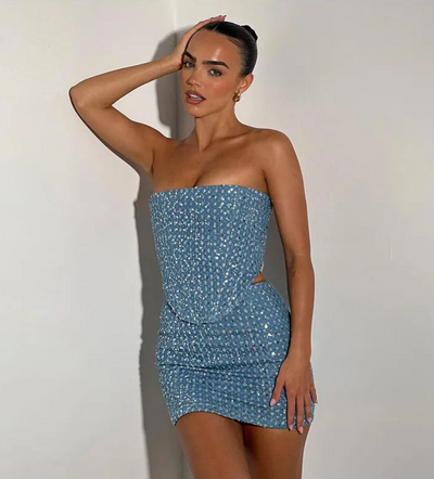 Anastasia | Denimset med glitter