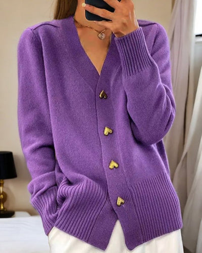 Regina | Elegant cardigan med hjärtknappar