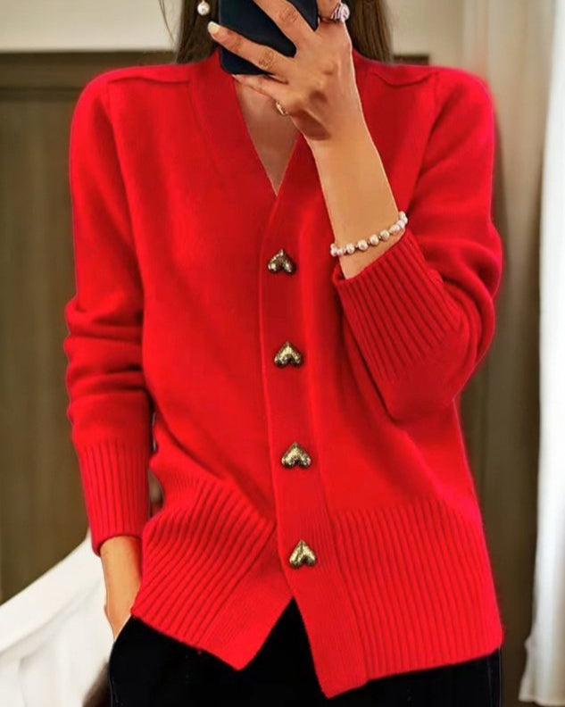 Regina | Elegant cardigan med hjärtknappar